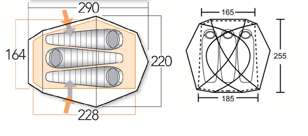 hiking-tents-floor-configurations