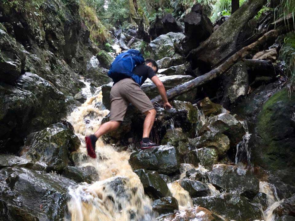 Altra Lone Peak 4 hiking in water